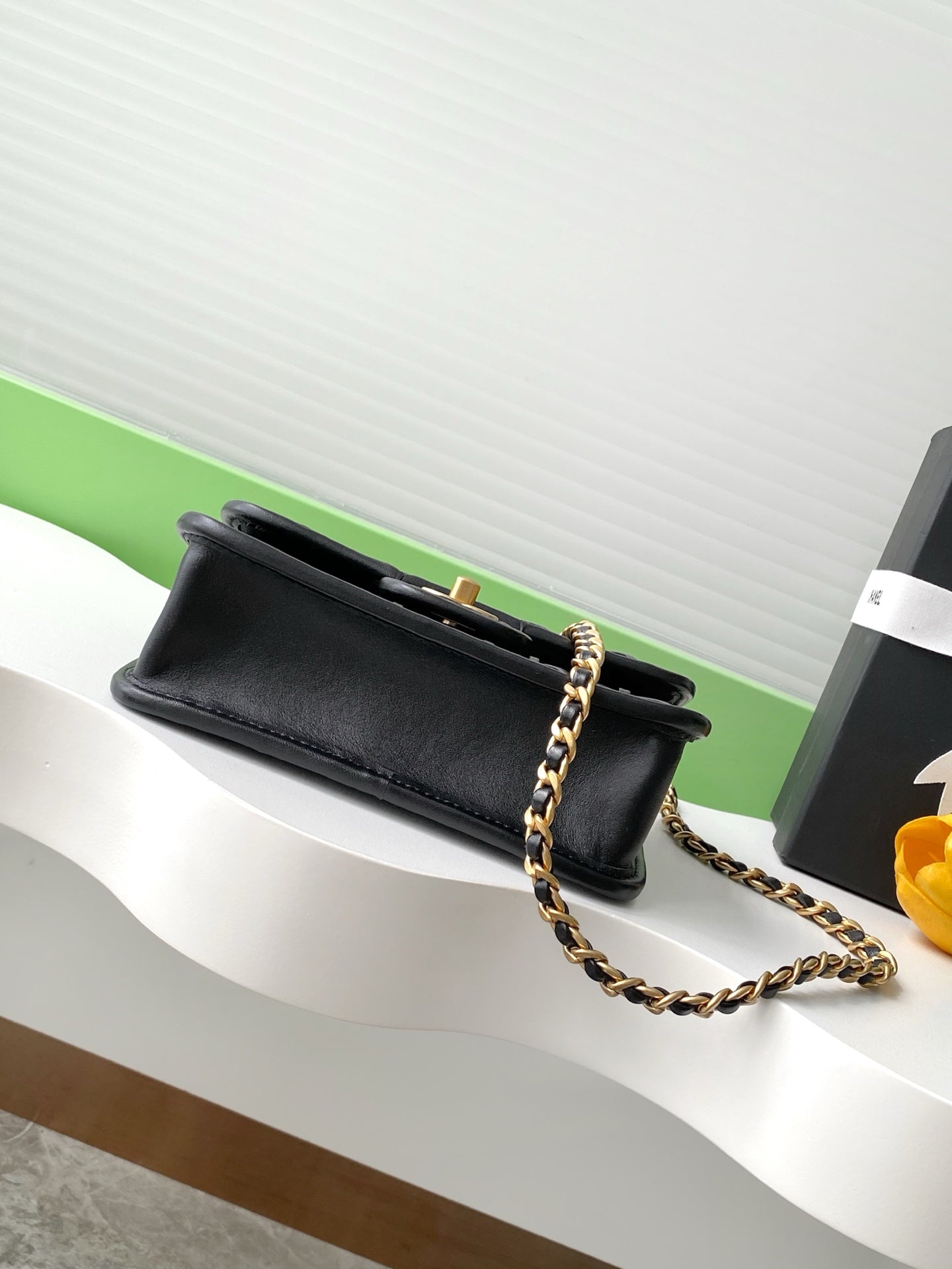 CC 25C Flap Bag 19cm Black Quilted Lambskin