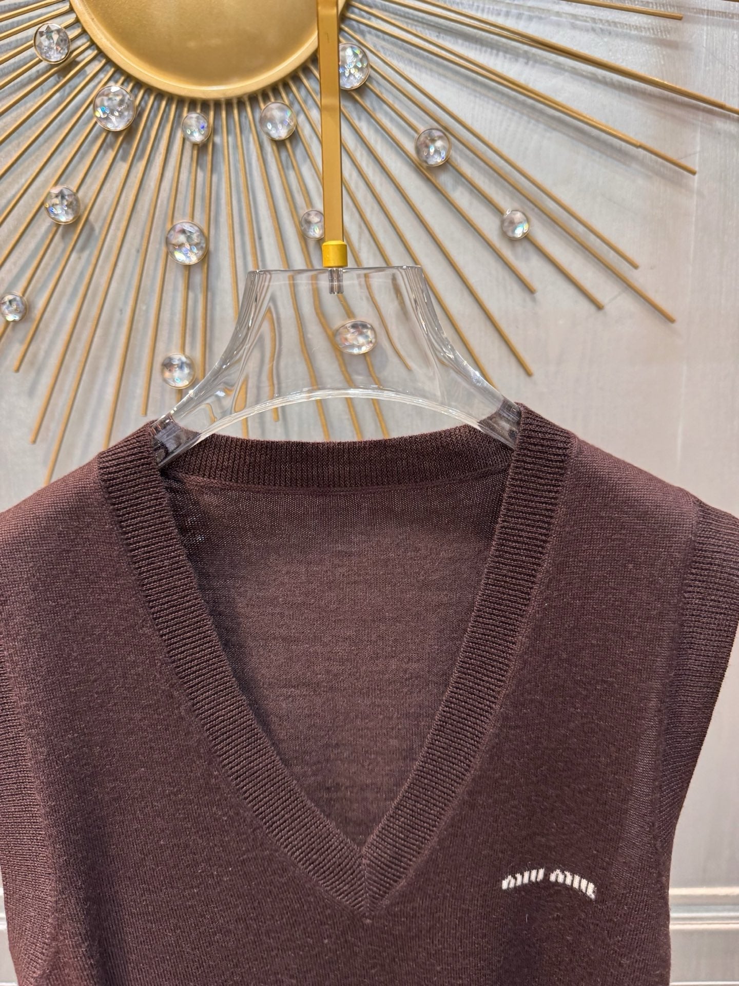 Miumiu 2026 Knit Vest  Coffee Brown Wool