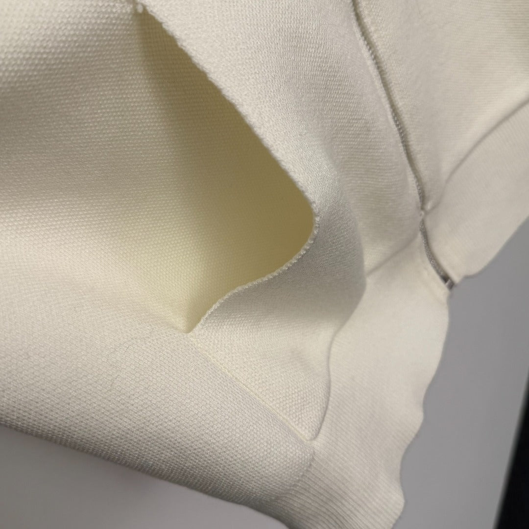 Burberry 25 Zipper-Up Hooded Knit Cardigan Off-white Wool