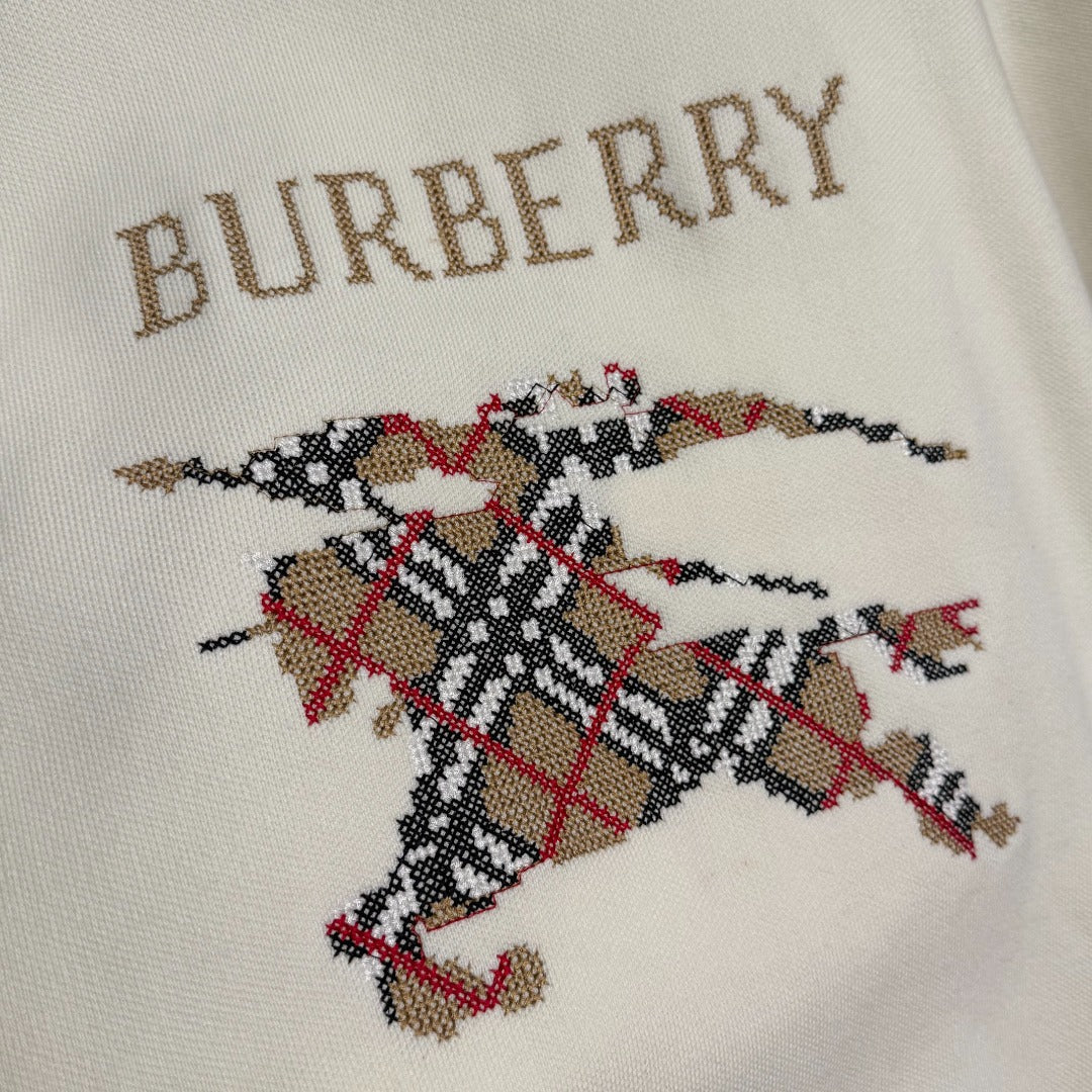 Burberry 25 Zipper-Up Hooded Knit Cardigan Off-white Wool