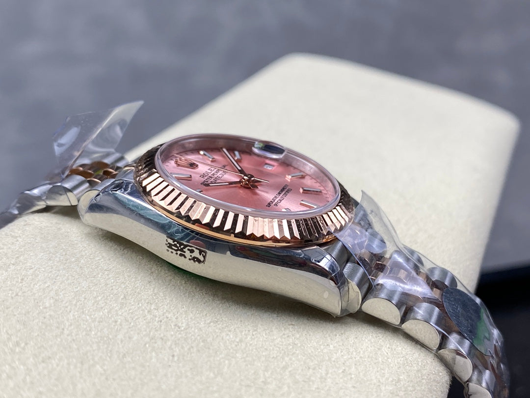 Datejust 31mm Pink Gold Steel Pink Dial