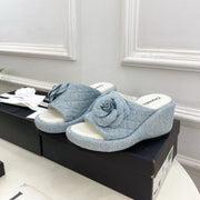 CC 25 Platform Slippers Blue Sheepskin 331006