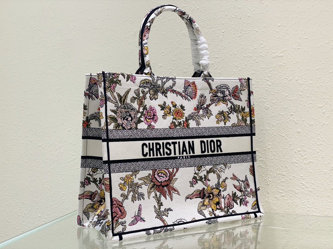 Large CD Book Tote 42cm Jardin Botanique White